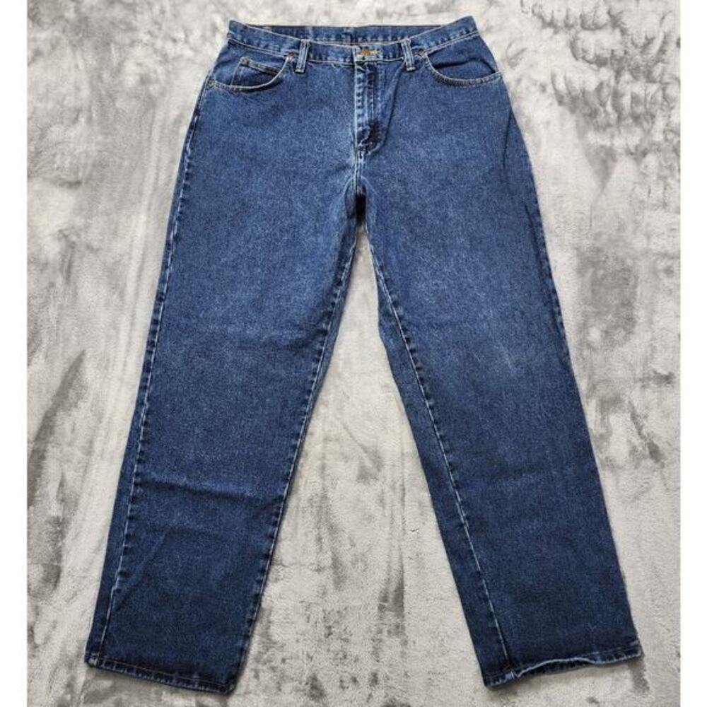 Vintage Wrangler Blues Jeans Womens 14 X 30 Blue High Rise Relaxed Fit Dark Wash